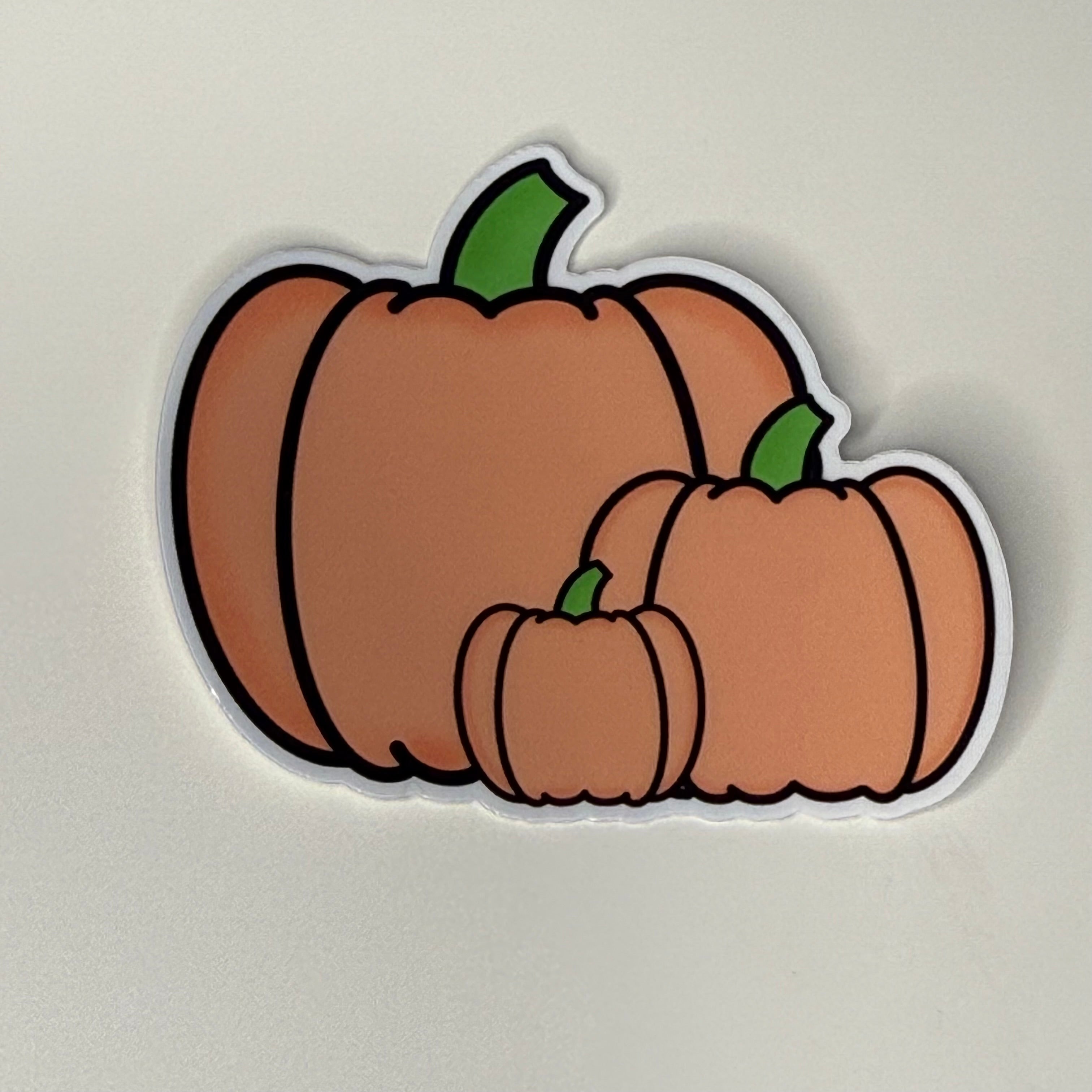 Simple Autumn Pumpkin Trio Vinyl Sticker