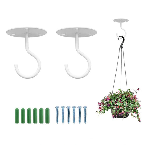 BLBK Ceiling Hooks for Hanging Plants, 2PCS Heavy Duty Wall Mount Hanging Hooks