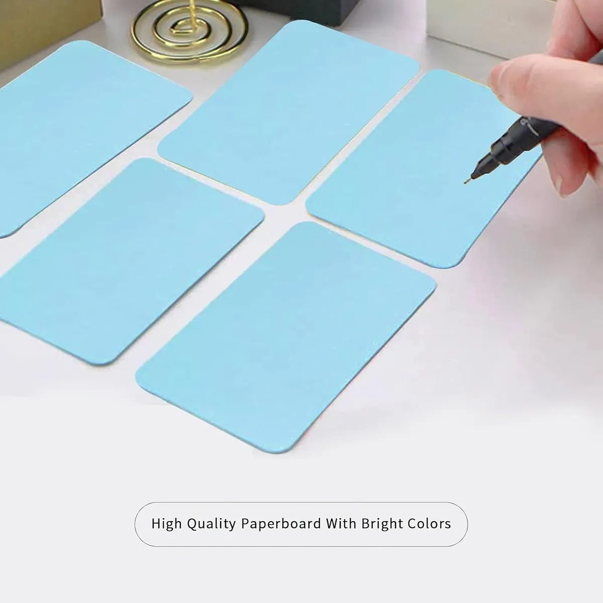 BLBK 90 Pieces Blue Kraft Paper Cards, Message Blank Card Word Card Study Cards