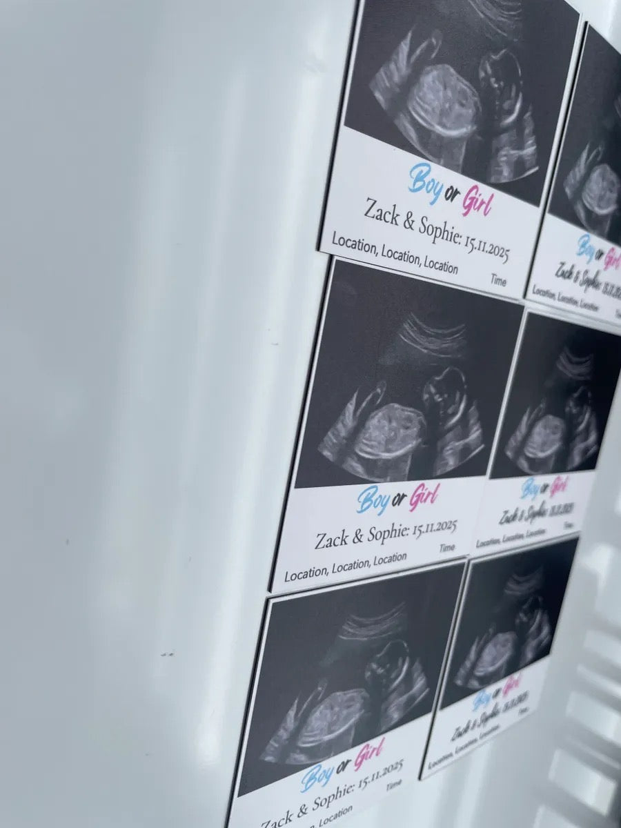 Gender Reveal Invitation Magnets - 3" x 3" - (6 Pack)