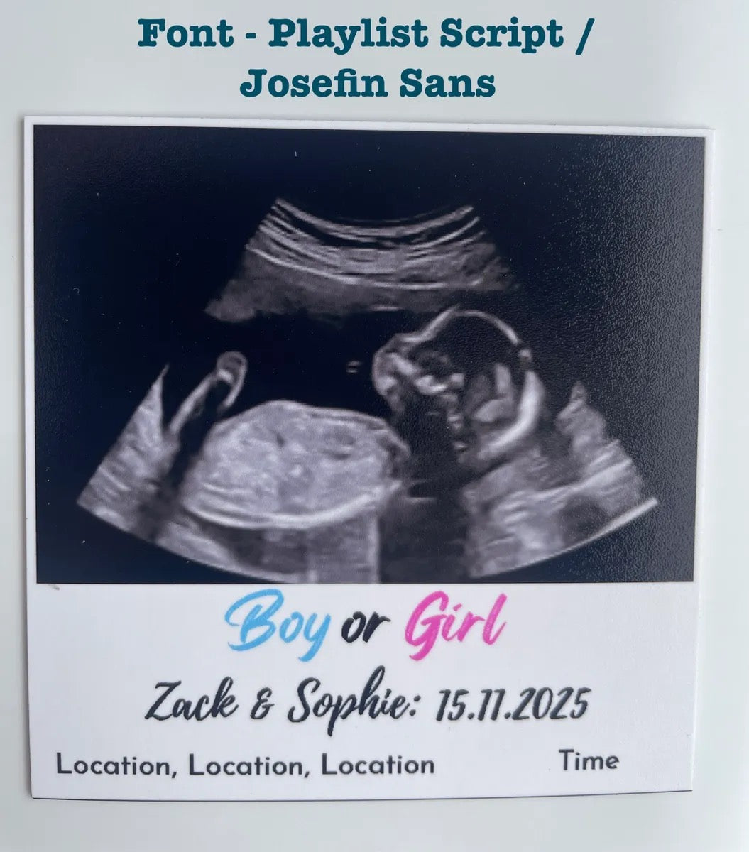 Gender Reveal Invitation Magnets - 3" x 3" - (6 Pack)