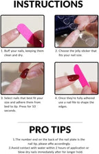 Sethexy Long Oval Pink False Nails Glossy Rhinestone Bling 24pcs