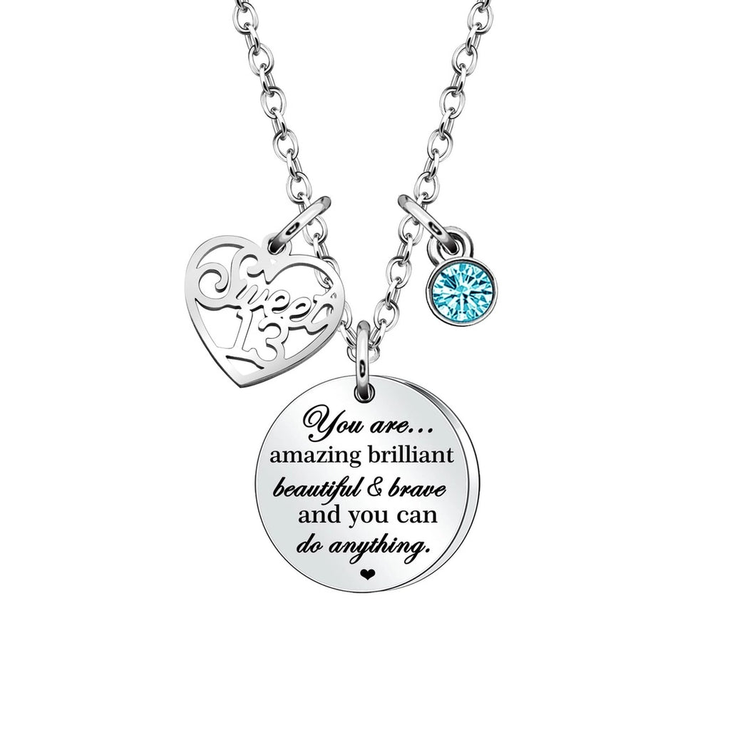 Stunning Blue Birthstone Necklace for Teens & Women - Perfect Birthday Gift for 30th