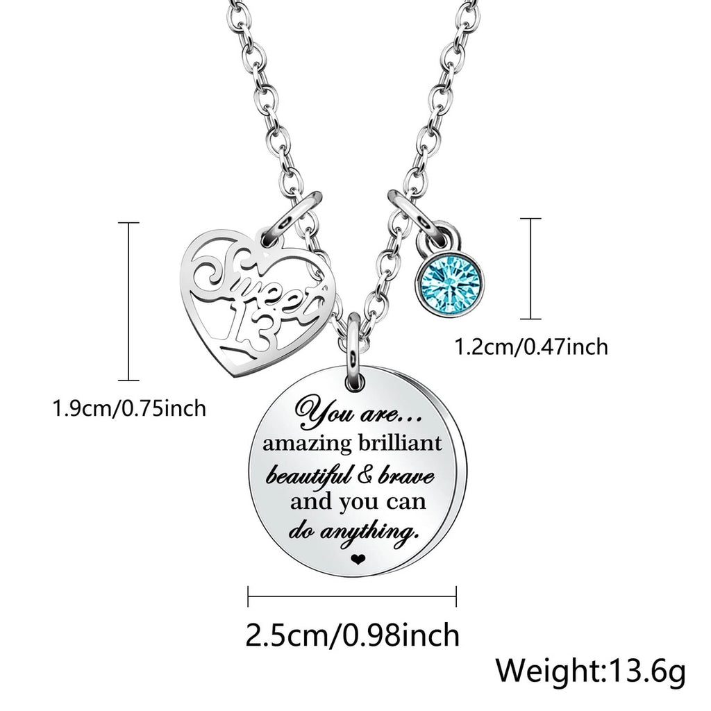 Stunning Blue Birthstone Necklace for Teens & Women - Perfect Birthday Gift for 30th