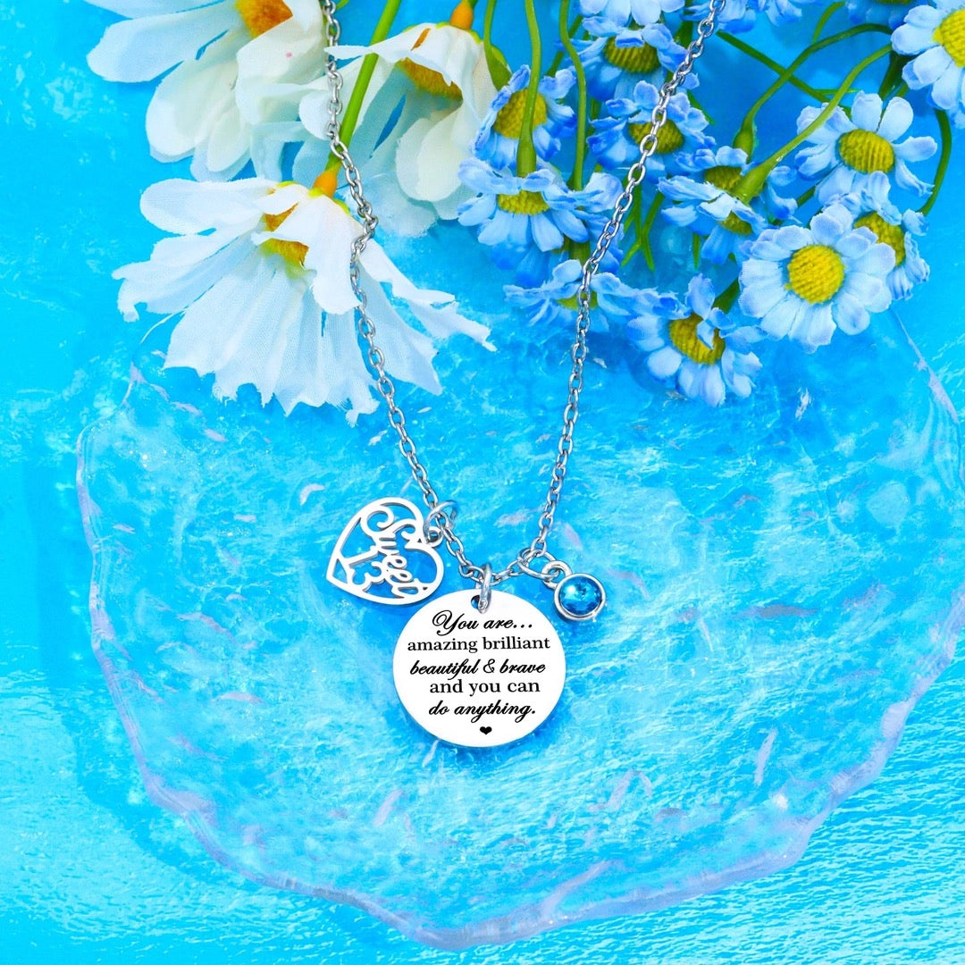 Stunning Blue Birthstone Necklace for Teens & Women - Perfect Birthday Gift for 30th