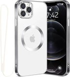 Shockproof Magnetic Clear Phone Case for iPhone 11 Pro Max 6.5 inch - Silver