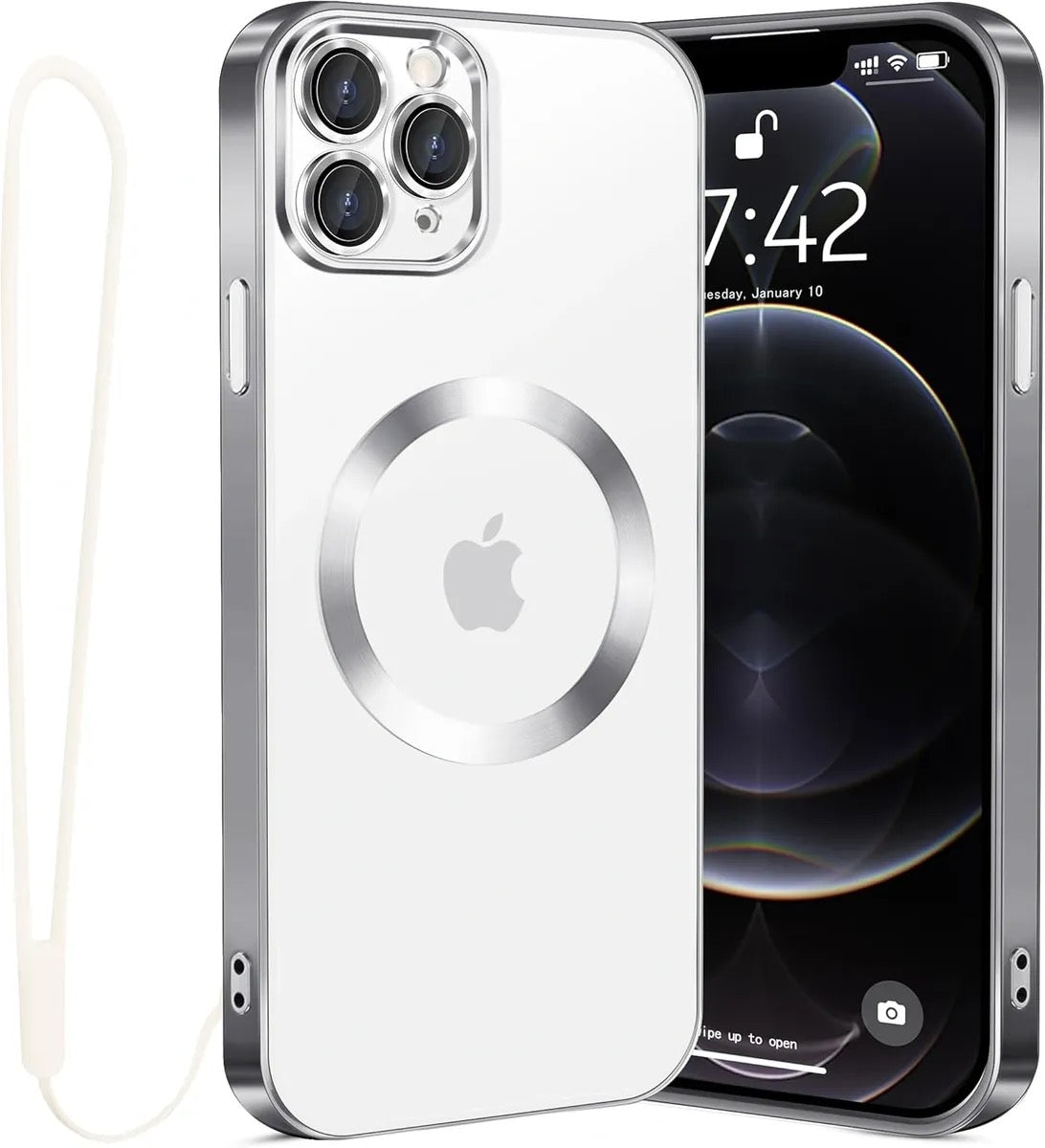 Shockproof Magnetic Clear Phone Case for iPhone 11 Pro Max 6.5 inch - Silver