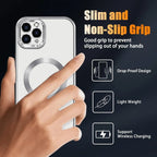 Shockproof Magnetic Clear Phone Case for iPhone 11 Pro Max 6.5 inch - Silver
