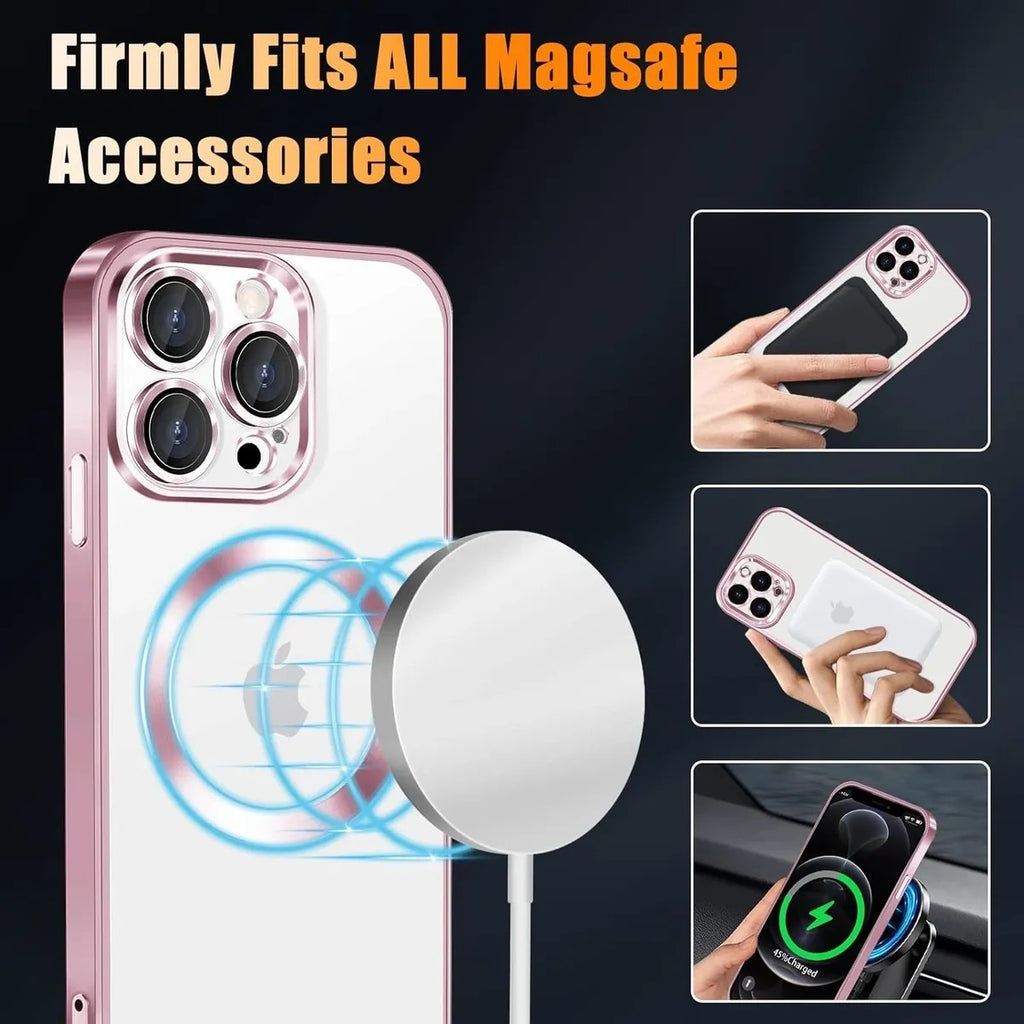 HZLFCZL Compatible for iPhone 12 Pro Max case Magnetic 6.7 inch - Pink