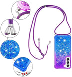 Ysnzaq Lanyard Phone Case for Samsung Galaxy S23 Purple Blue