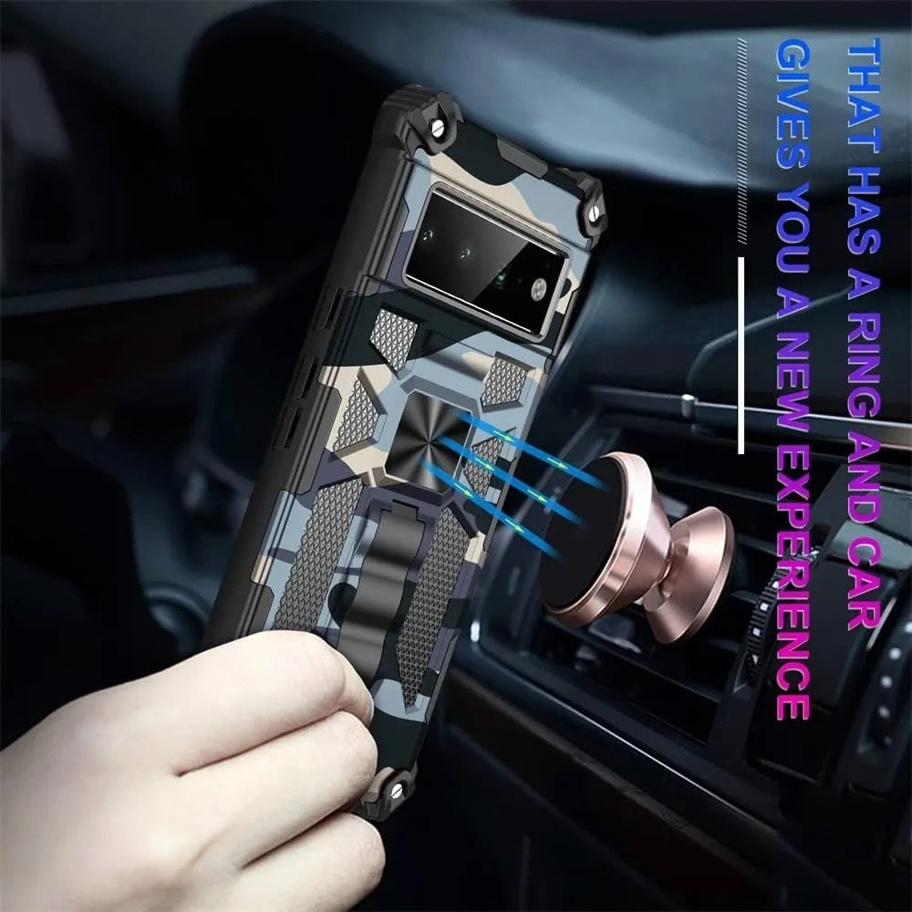 Ysnzaq Case for Google Pixel 7A, [Military Grade] Camouflage Design - Navy Blue