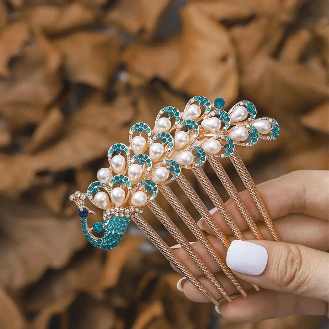 Bohend Rhinestone Hair Comb Pearl Crystal Hairpieces