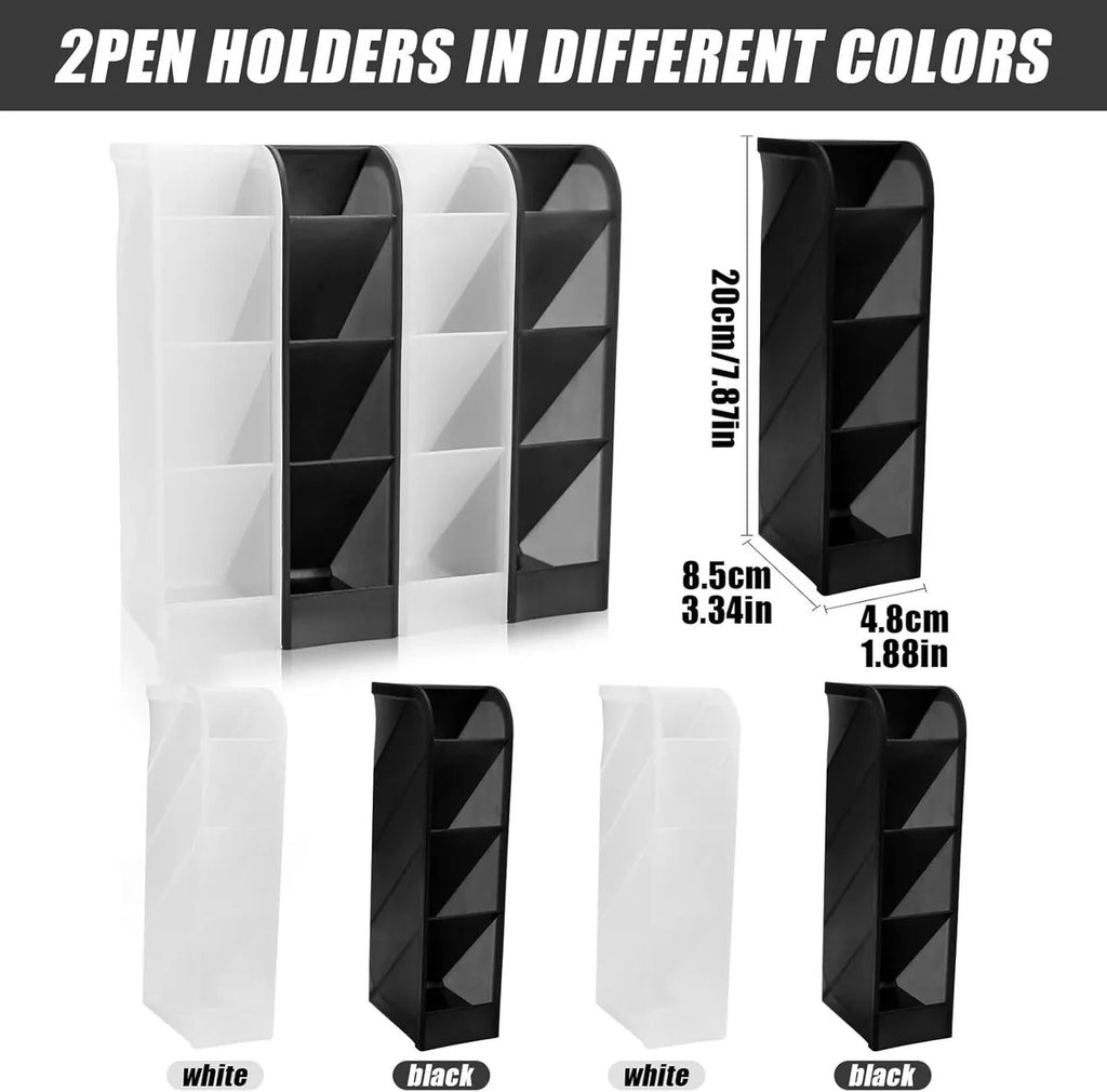 Valicaer 4 pcs Pen Organiser,Pen Holder for Desk,Slanted Pen Pot (4 Pack)