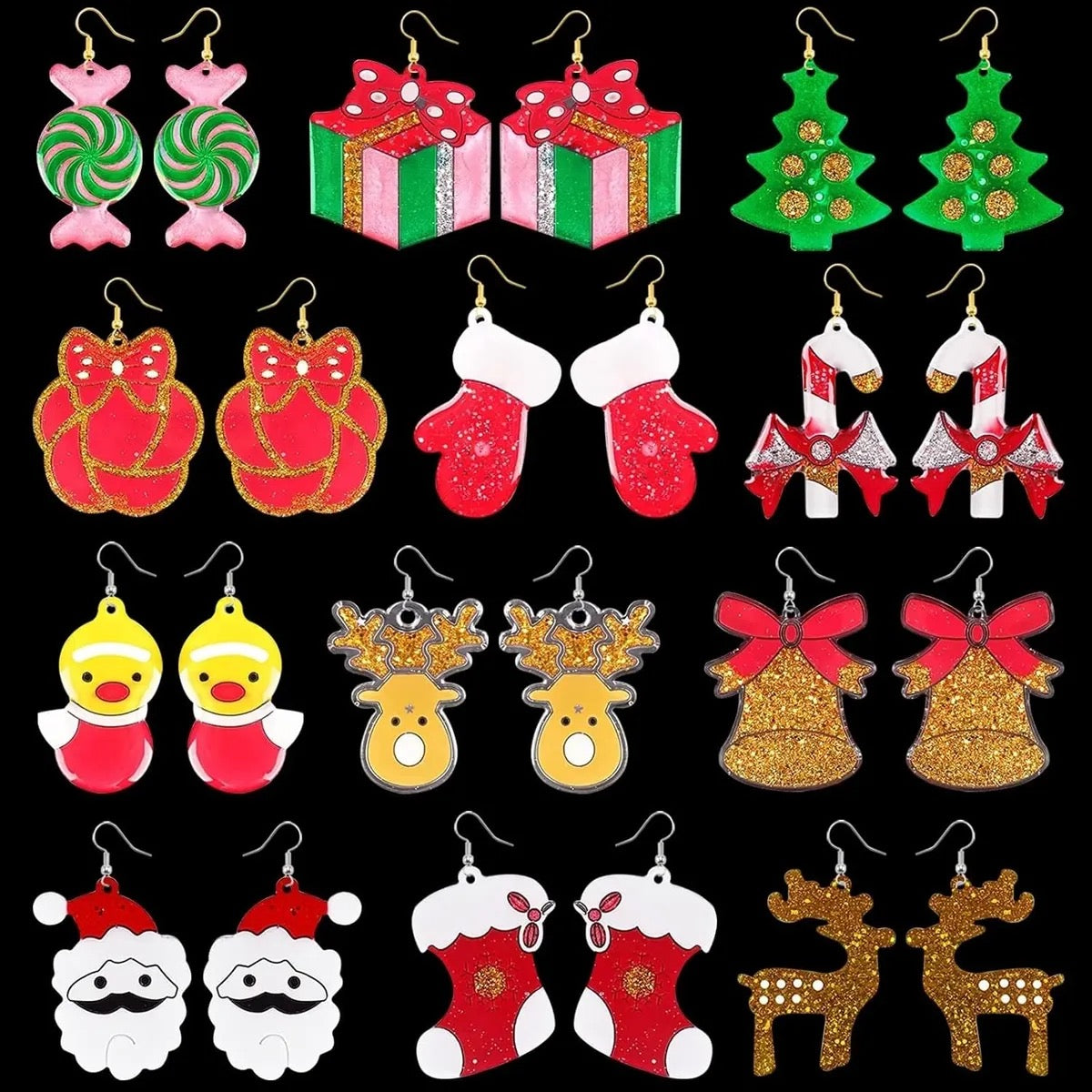 Lanfly 24-Cavity Earring Mould for Resin Silicone Epoxy Christmas Casting Mould