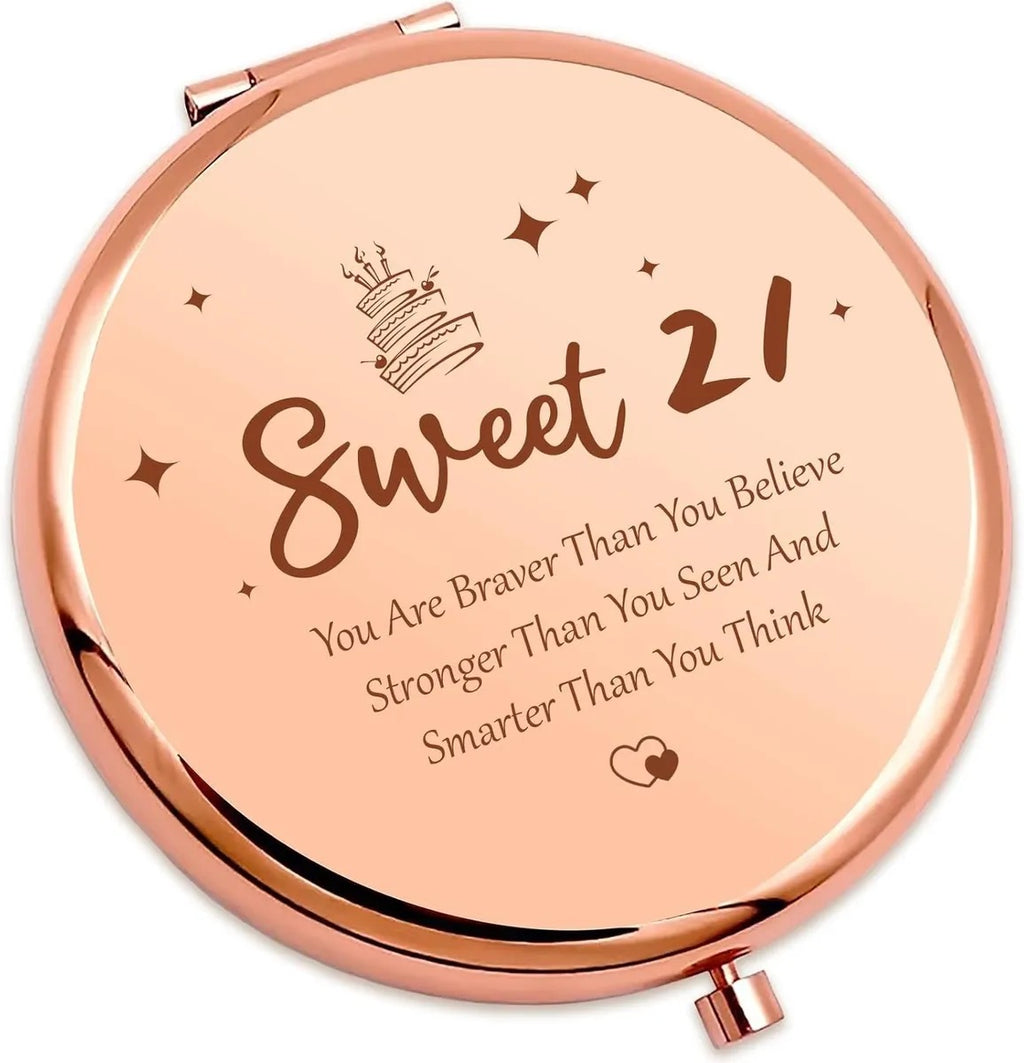 NOOMII Compact Makeup Mirror | 1X/2X Magnifying Metal Pocket Makeup Mirrors (21)