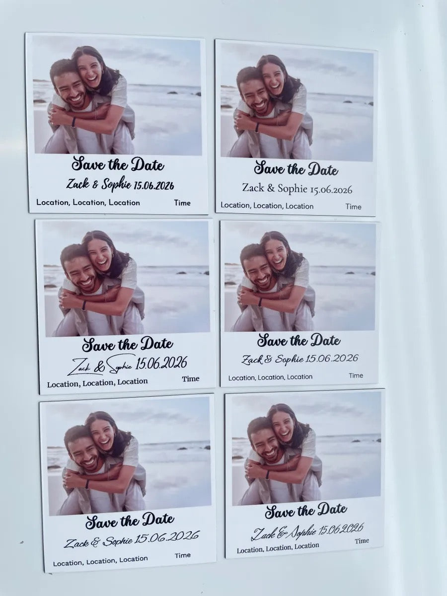 Save The Date Invitation Magnets - 3" x 3" - (6 Pack)
