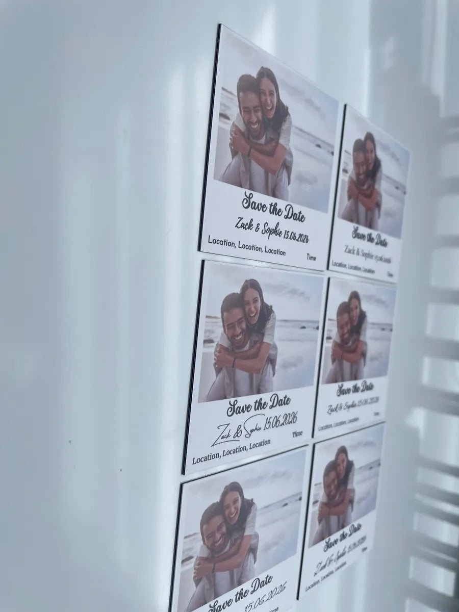 Save The Date Invitation Magnets - 3" x 3" - (6 Pack)