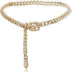 Gold Metallic Adjustable Body Chain Simple Jeans Night Clubs Party Accessories