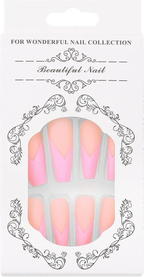 Sethexy Long Matte Ballerina False Nails Pink Coffin