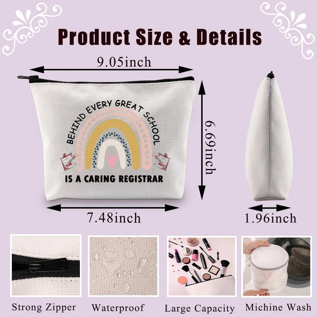 PLITI Registrar Gift Behind Every Great School is a Caring Registrar Makeup Bag