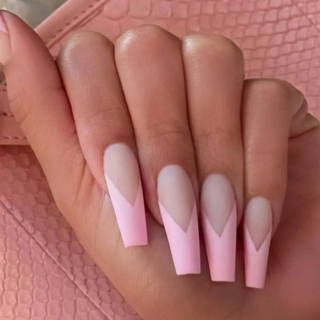 Sethexy Long Matte Ballerina False Nails Pink Coffin