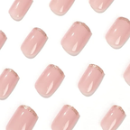 Sethexy Minimal French Short Square False Nails Collection Nude Pink