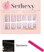 Sethexy Minimal French Short Square False Nails Collection Nude Pink