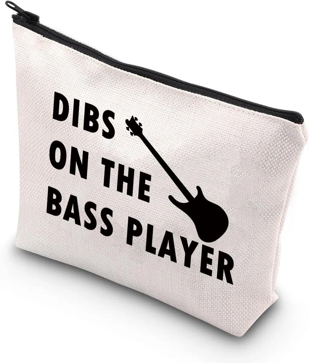 PLITI Bass Player Gift Dibs On The Bass Player Makeup Bag